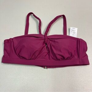 Shade & Shore Women’s Purple Braided Strap Bikini Top w/Removable Pads Size 16